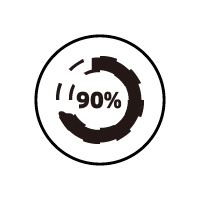 90% de transmisión de luz