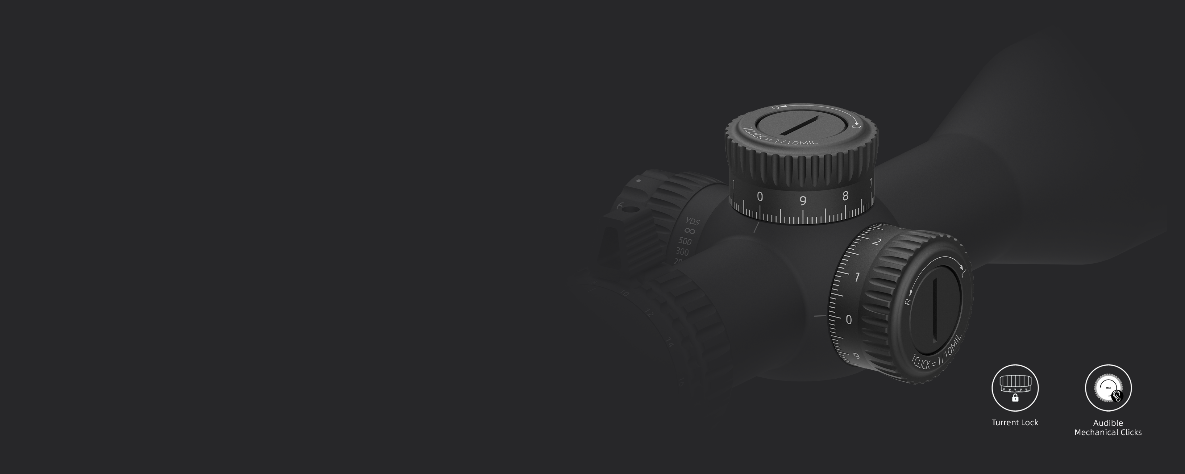 Bloqueo de torreta y clics audibles